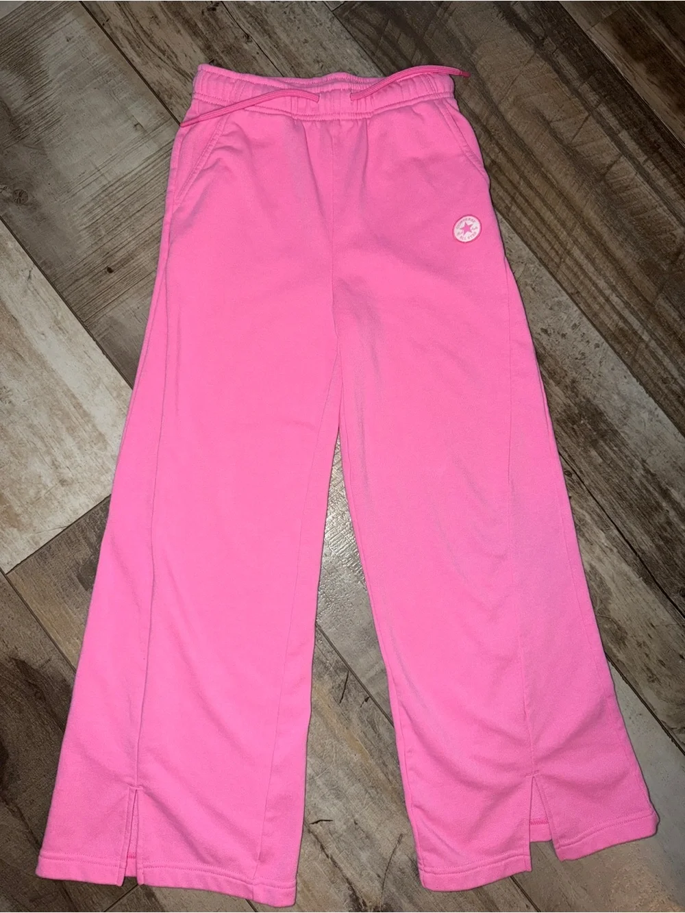 Converse Girls Bright Pink Wide-Leg Sweatpants